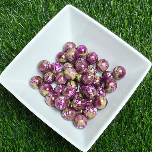 Matcha Ube 16mm Acrylic Beads – 10 Pack