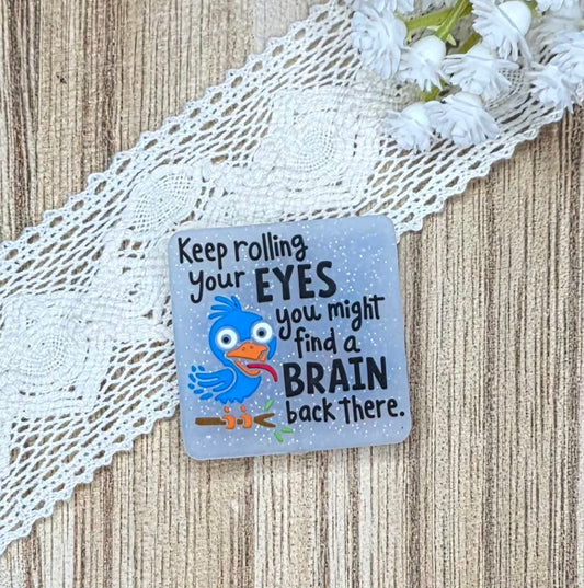 Keep Rolling Your Eyes Funny Silicone Focal Bead