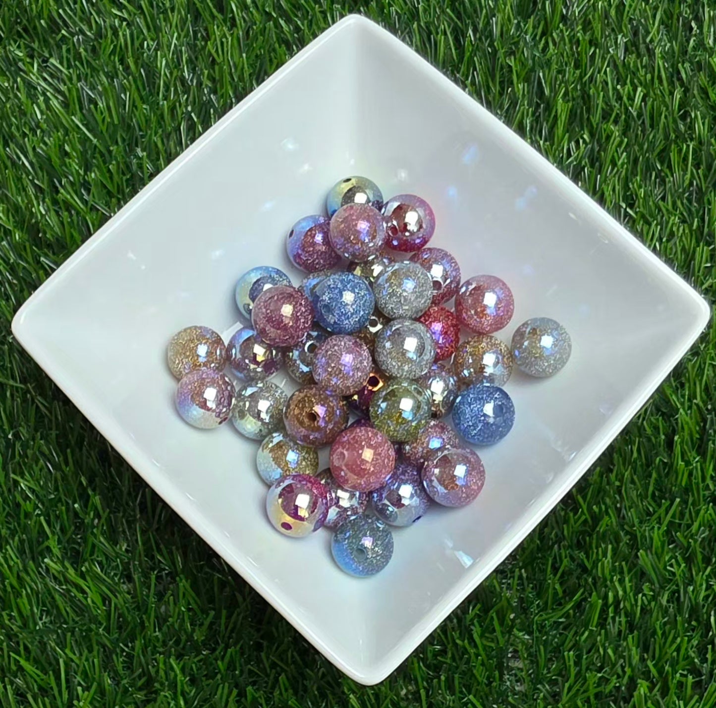 Diamond Dust Acrylic Bead Mix – 16mm – 10 Pack