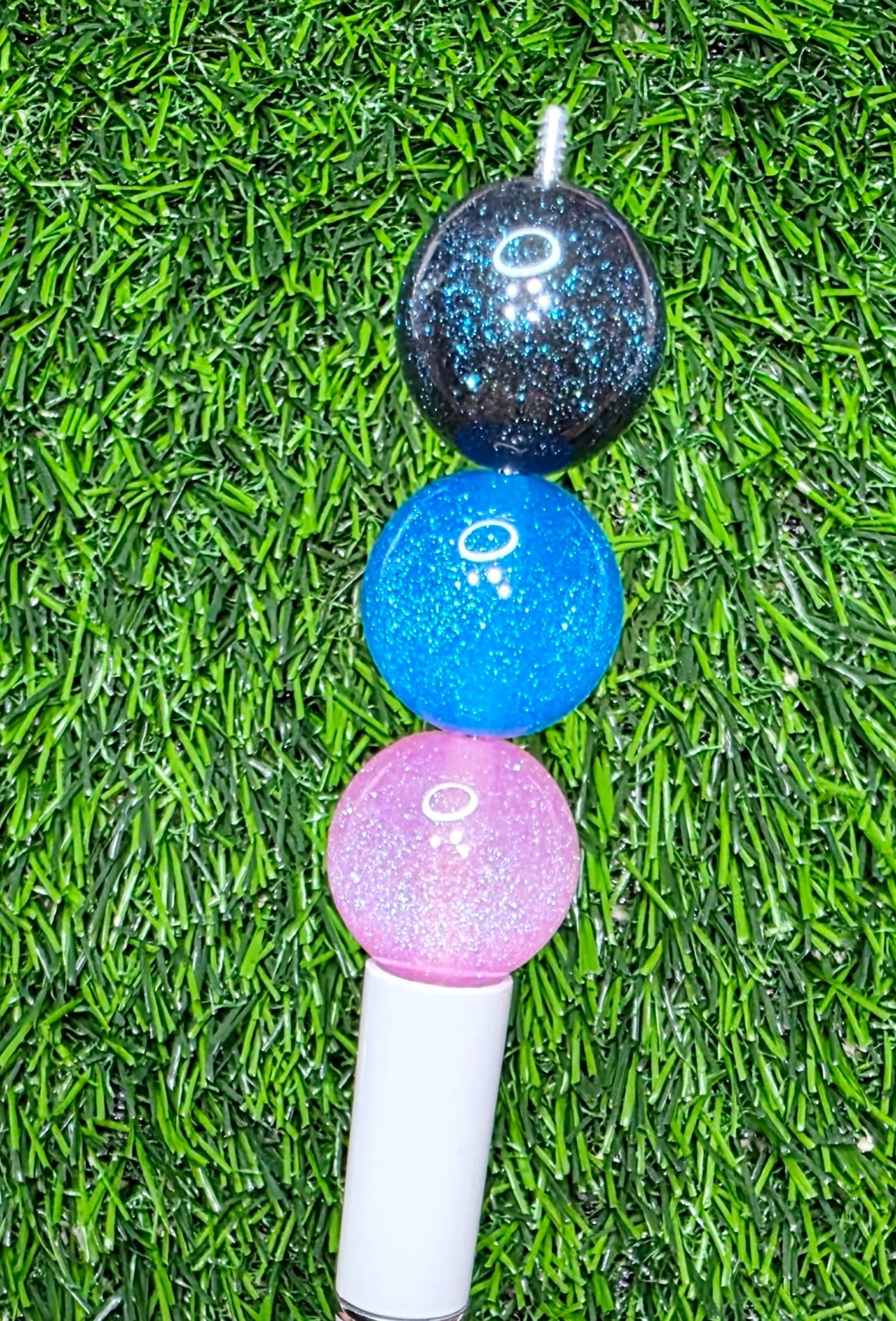 Glitter 20mm acrylic beads - 5pcs Randomly mixed