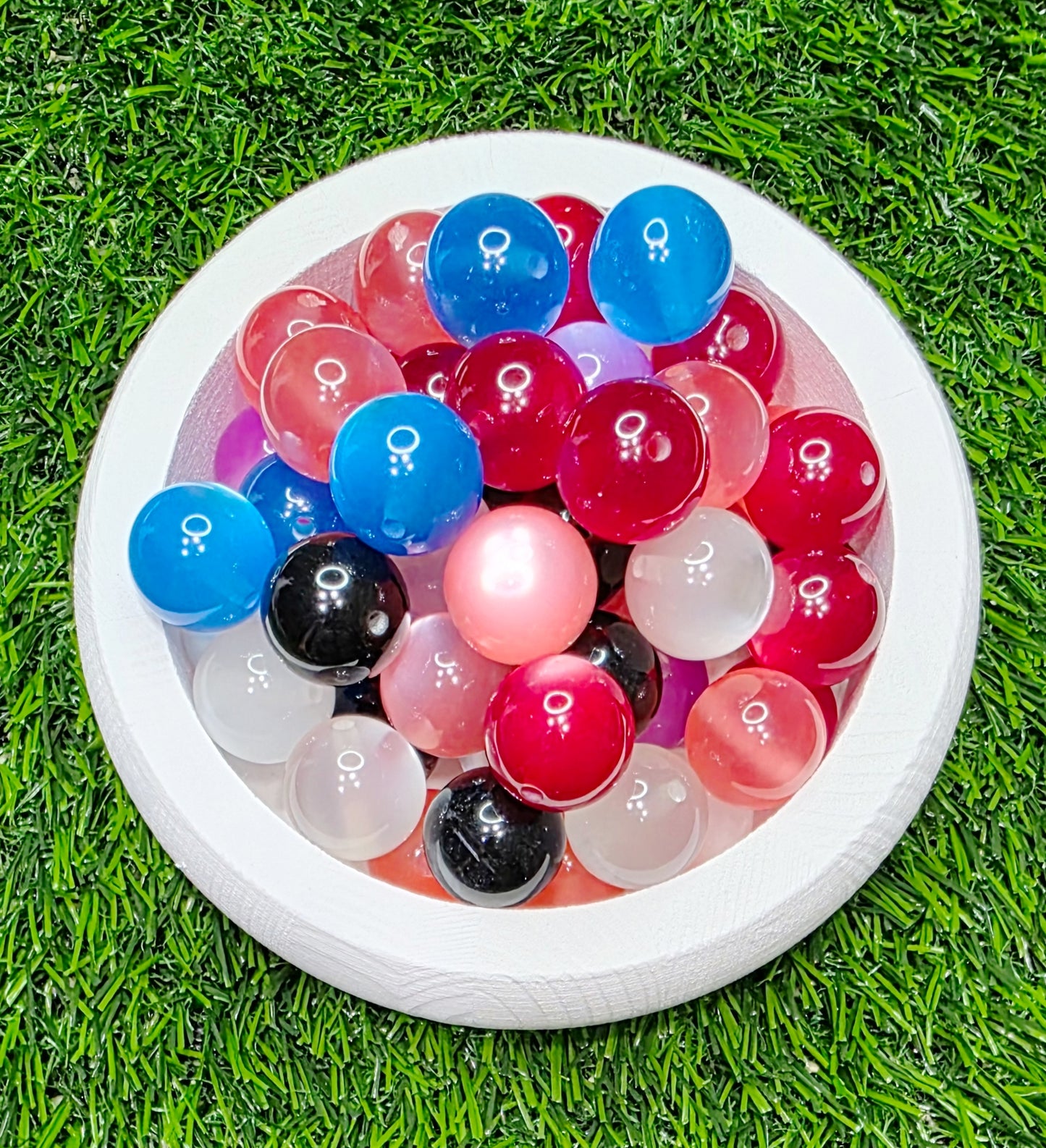 Cat eye beads, acrylic beads 20mm, 5pcs Randomly mixed.