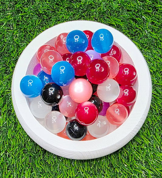 Cat eye beads, acrylic beads 20mm, 5pcs Randomly mixed.