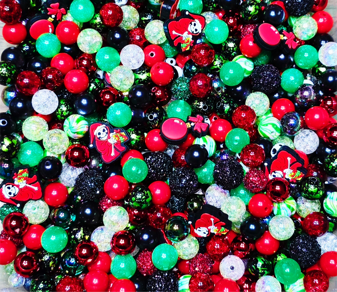 Glow Before Christmas Mix | Glow-in-the-Dark Acrylic Bead Mix | Curated Craft Beads