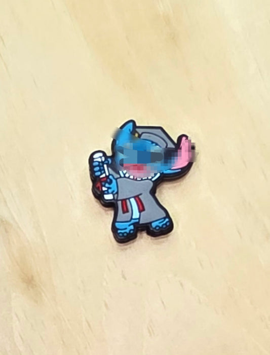 Cute graduation Alien silicone focal bead A218