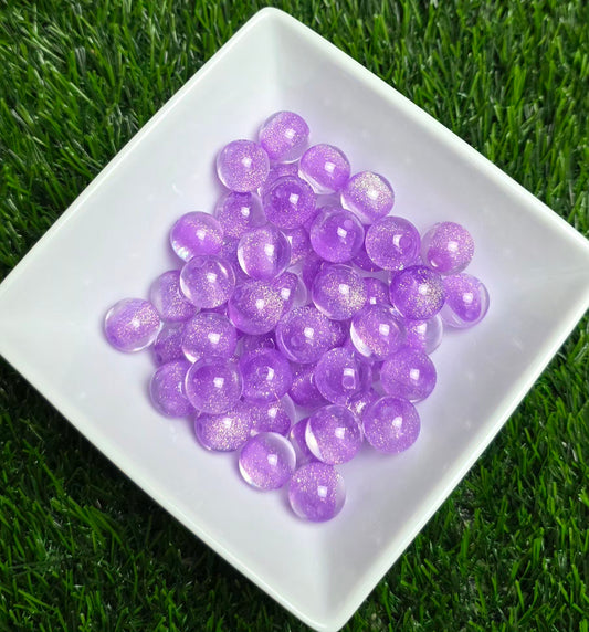 Purple Glitter Shimmer Acrylic Beads – 16mm – 10 Pack