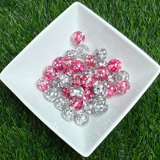 Pink Champagne — Pink & Silver — 10 beads