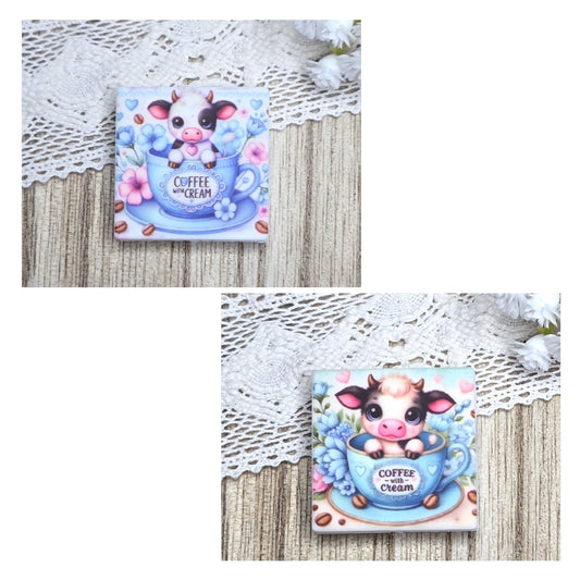 Coffee with Cream Cow Silicone Focal Bead