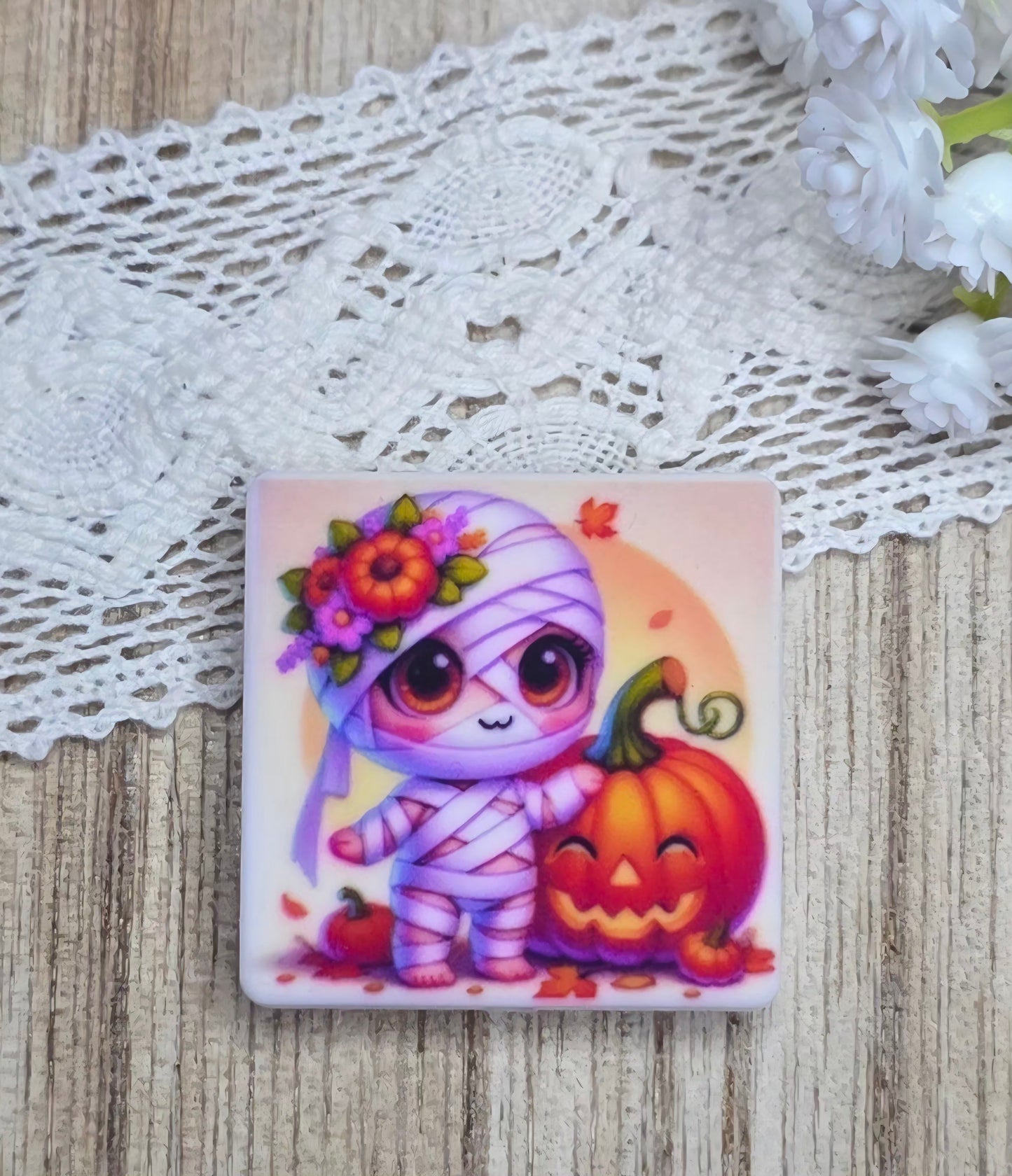 Exclusive Cute Halloween Mummy Silicone Focal Bead
