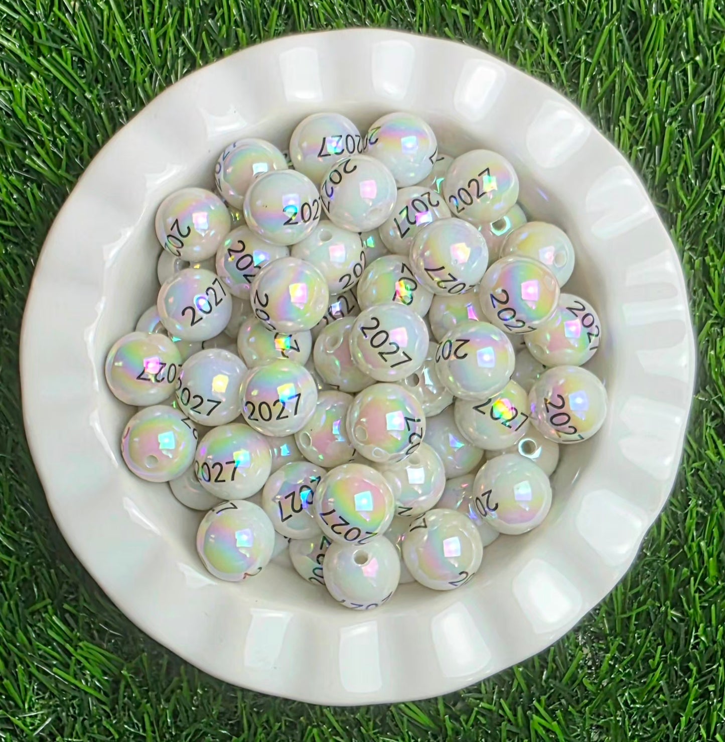 2027 Exclusive Pearl Iridescent Acrylic Beads – 6 Pack