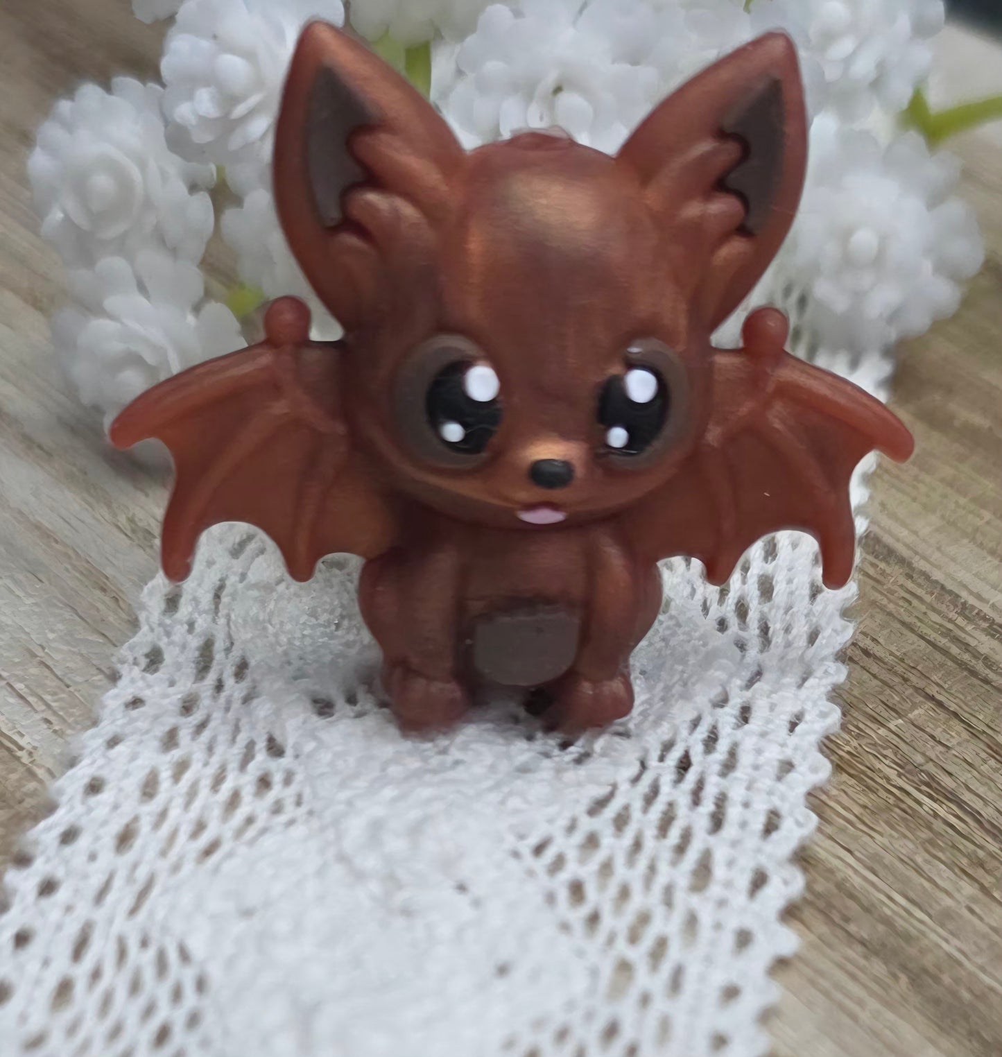3D Cute Bat Silicone Focal Bead