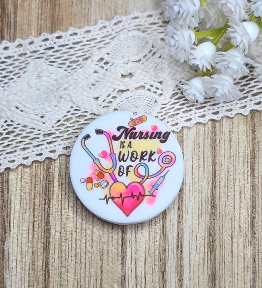 Nursing Is a Work of Heart Silicone Focal Bead