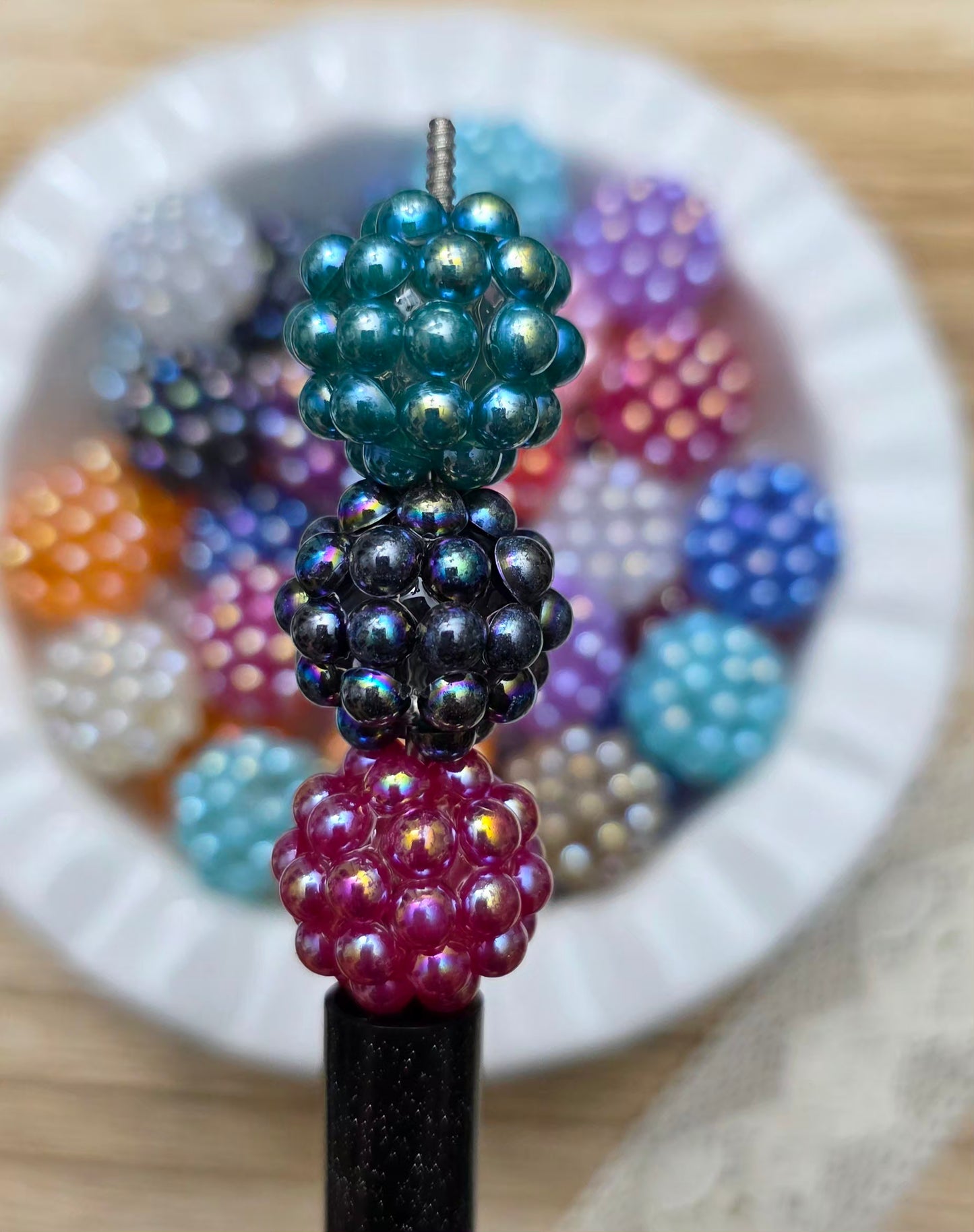 20MM Iridescent Bubble Cluster Acrylic Beads – 4 Piece Pack