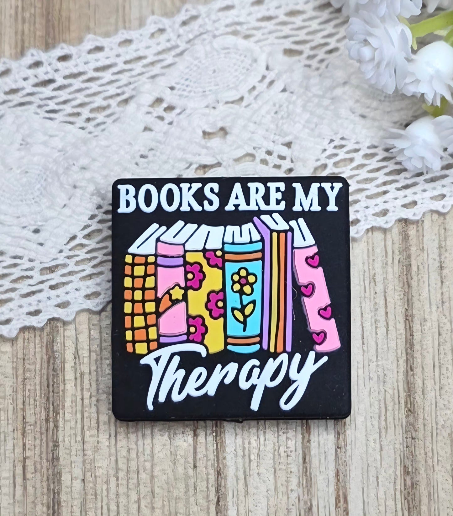 Books Are My Therapy Silicone Focal Bead