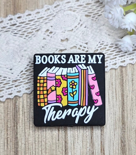 Books Are My Therapy Silicone Focal Bead