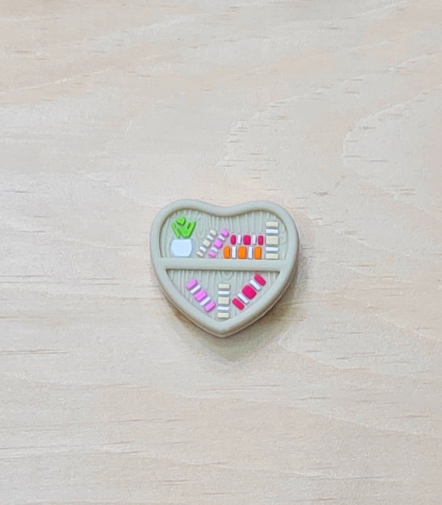 Heart Bookcase 3D Silicone focal bead - A190 and A191
