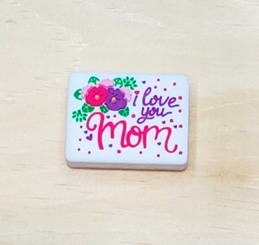 I love you Mom silicone focal bead A267