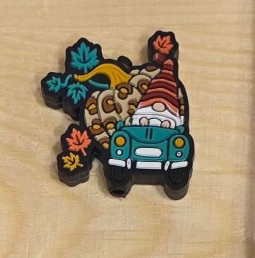 Fall gnome silicone focal bead A269b