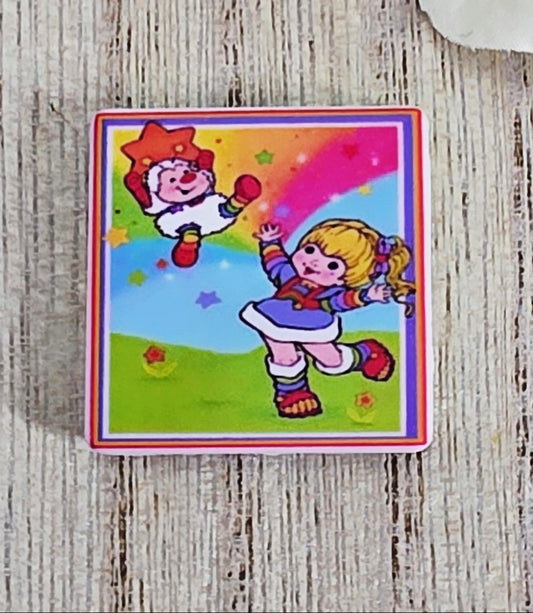 Rainbow Brite Inspired Silicone Focal Bead