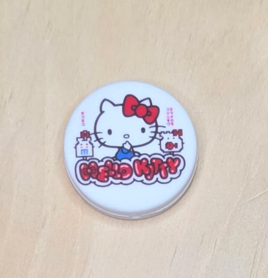 Hello HK cat girl printed silicone focal bead A213A