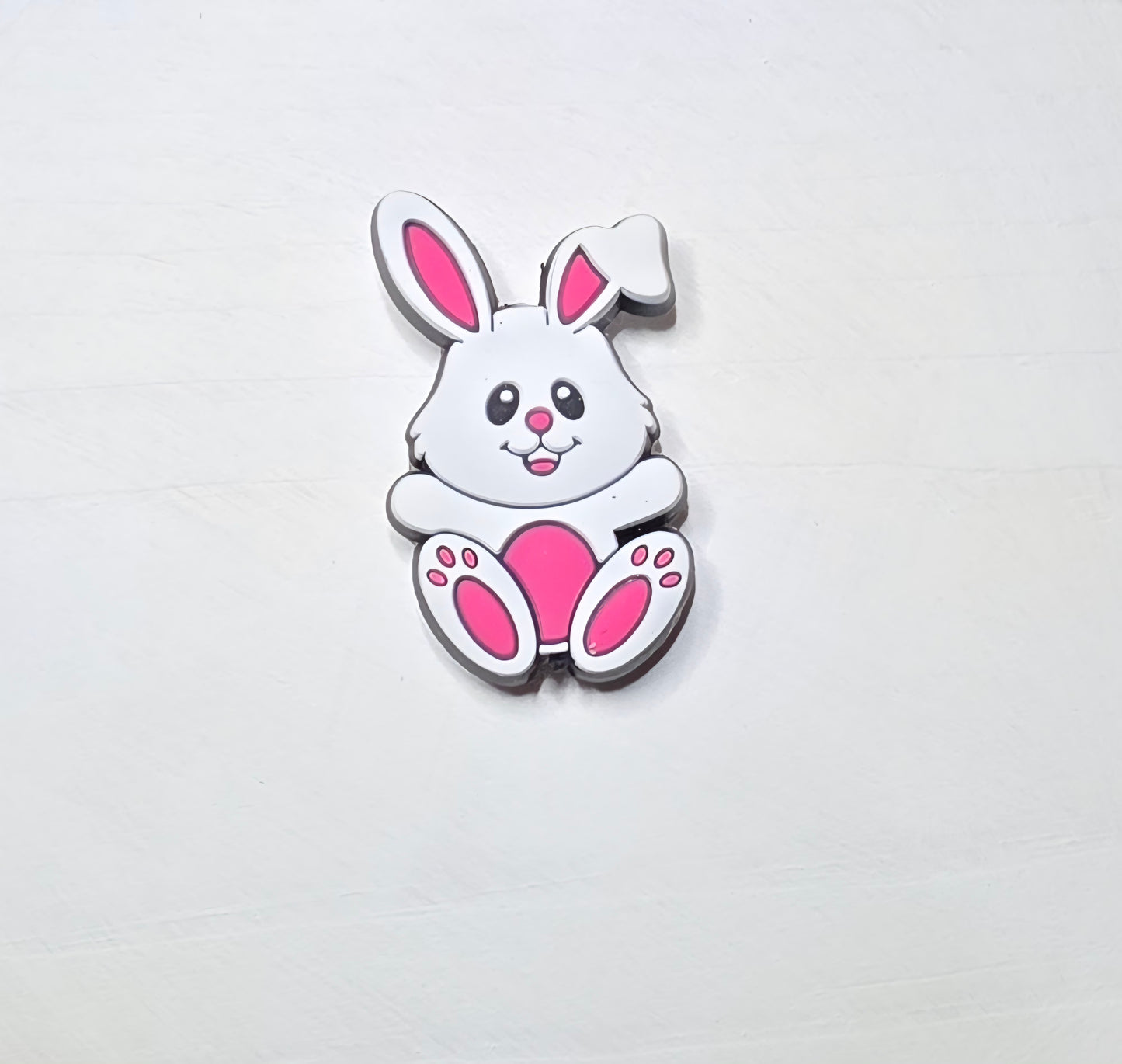 White bunny silicone focal bead - A104