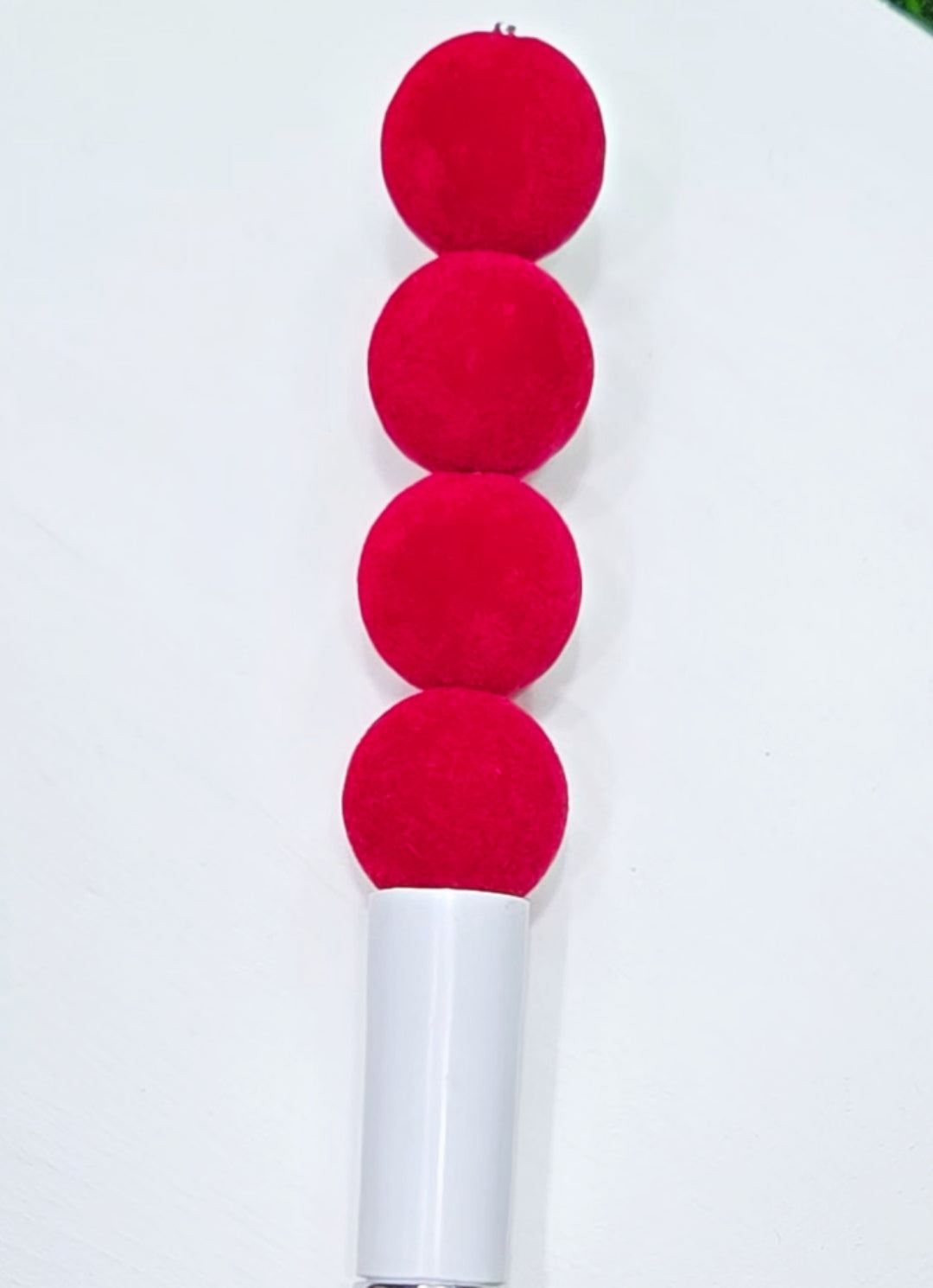 Multicolor Velvet flocked acrylic beads 16mm