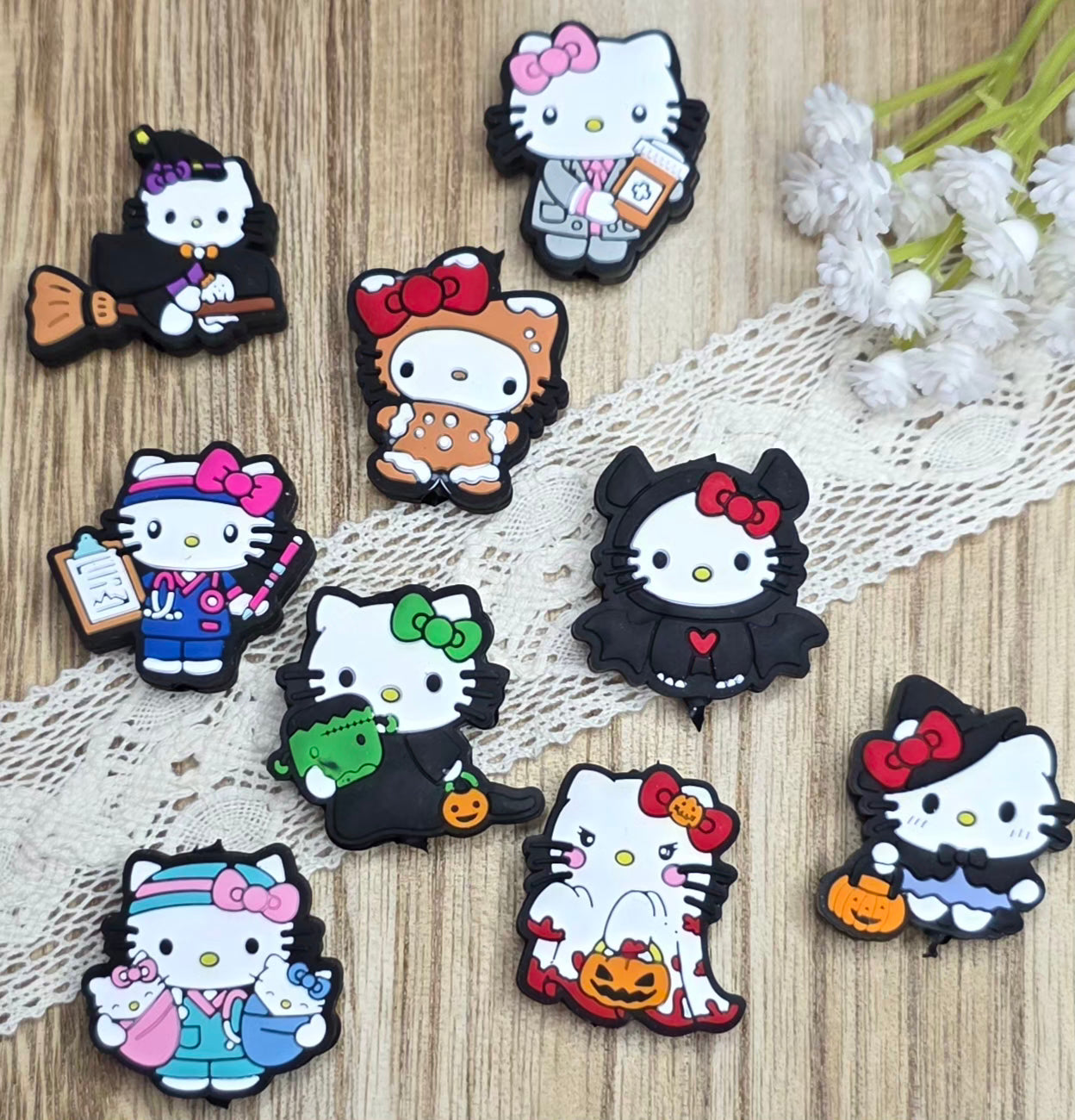 Spooky & Cute Kitty Silicone Focal Bead