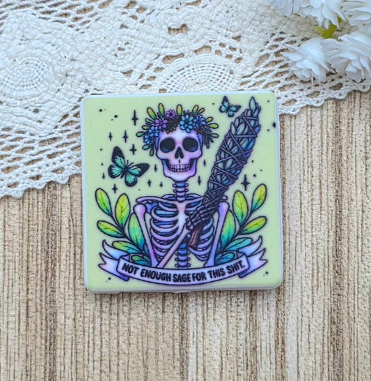 “Not Enough Sage for This Shit” Skeleton Silicone Focal Bead