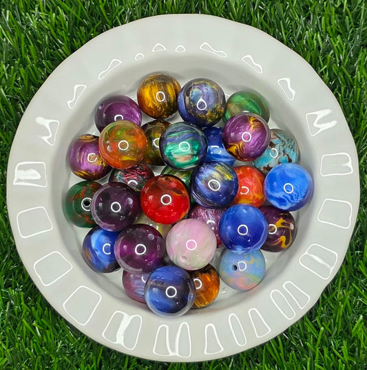 20mm Galaxy Swirl Acrylic Beads – 4 Pack