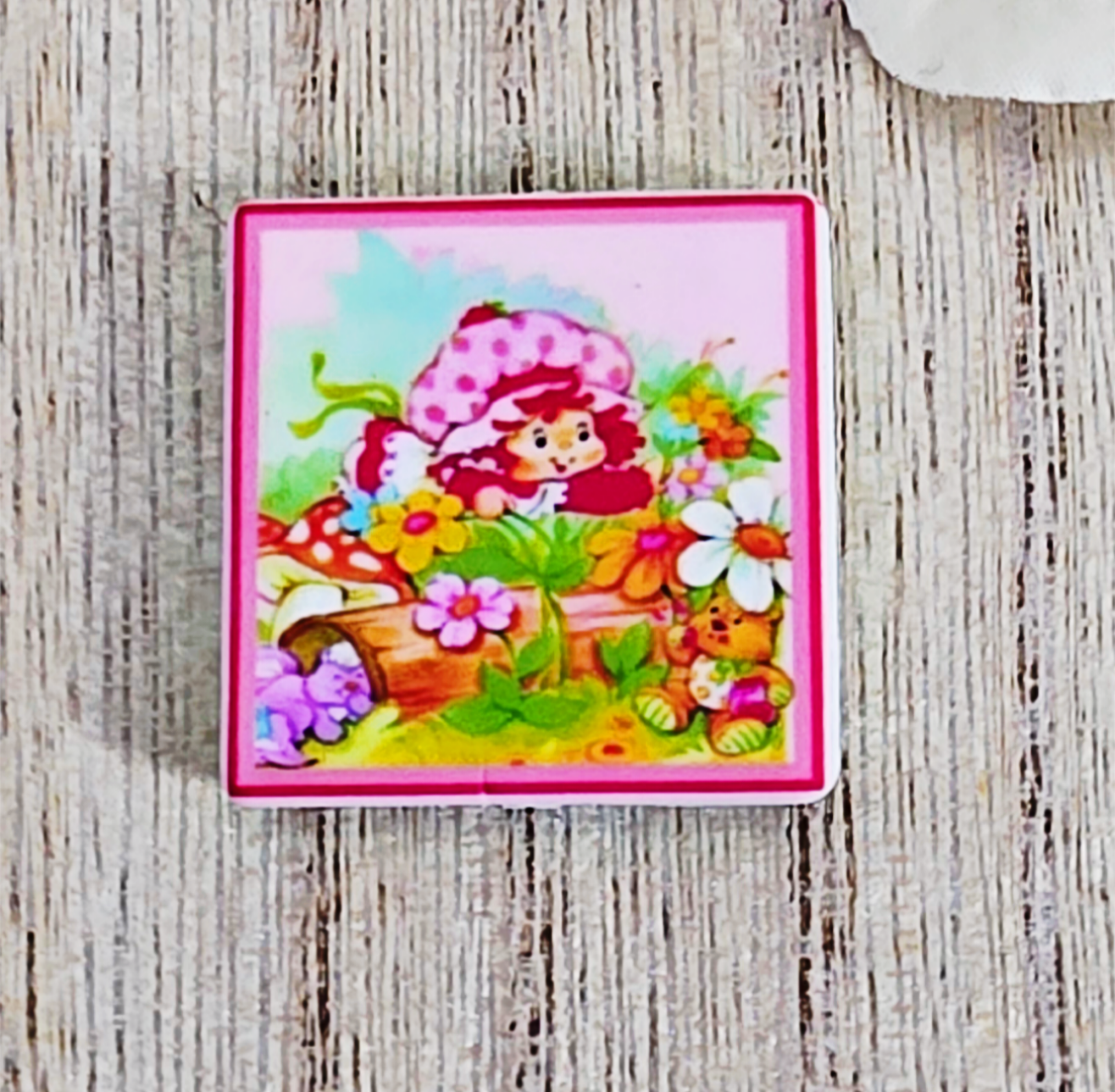 Vintage Strawberry Girl Silicone Focal Bead
