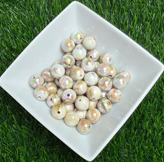 Toffee Cream 16mm Acrylic Beads – 10 Pack