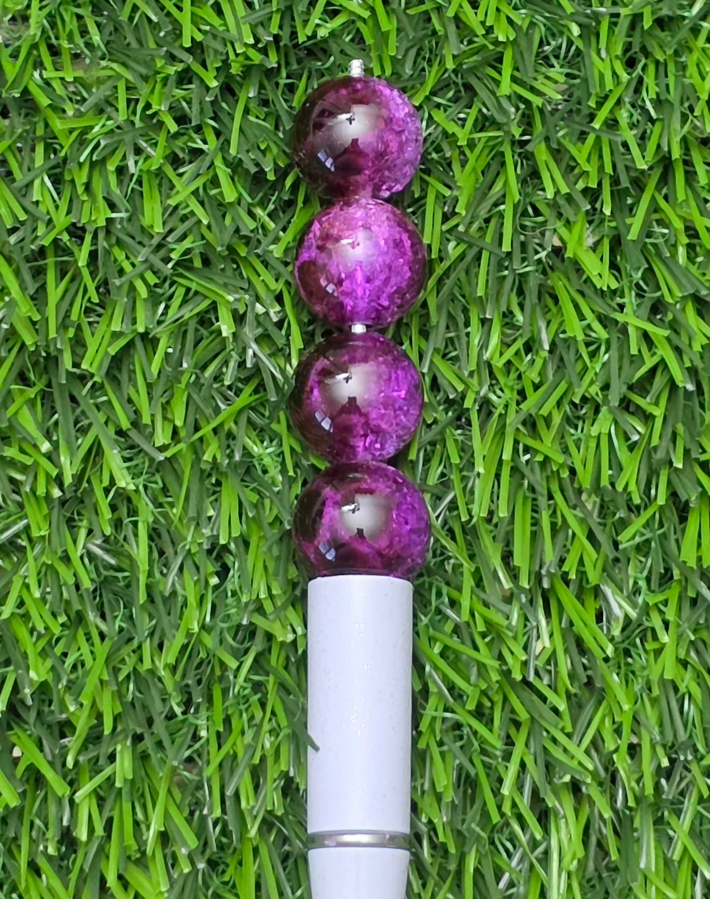 16MM Purple & Black Crackle Acrylic Beads – 5 Piece Pack