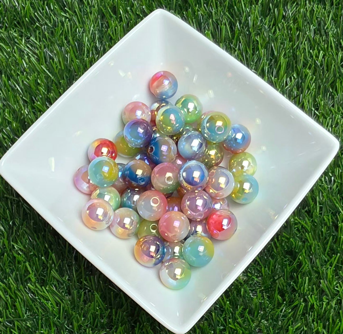 Rainbow Sorbet – 16mm Acrylic Bead Mix – 10 Pack