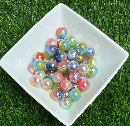 Rainbow Sorbet – 16mm Acrylic Bead Mix – 10 Pack