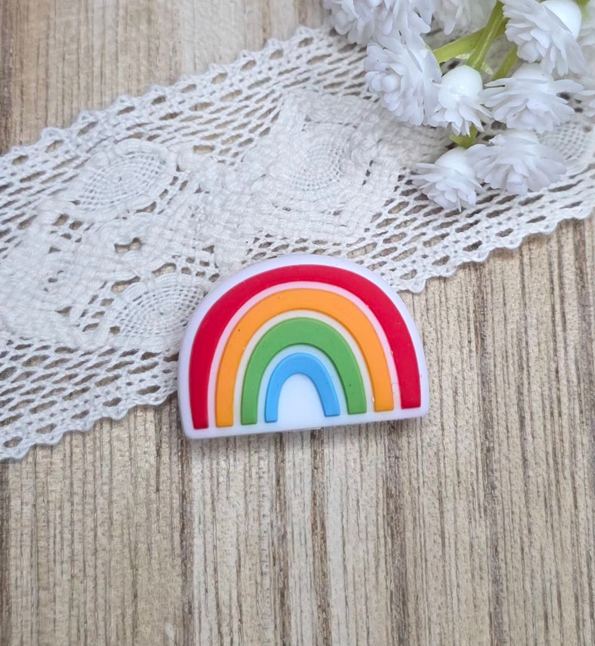 Rainbow Silicone Focal Bead