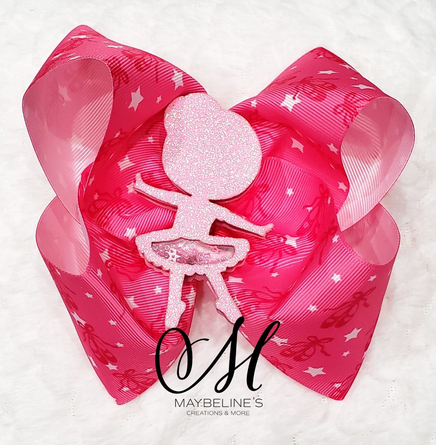 Pink ballerina hairbow
