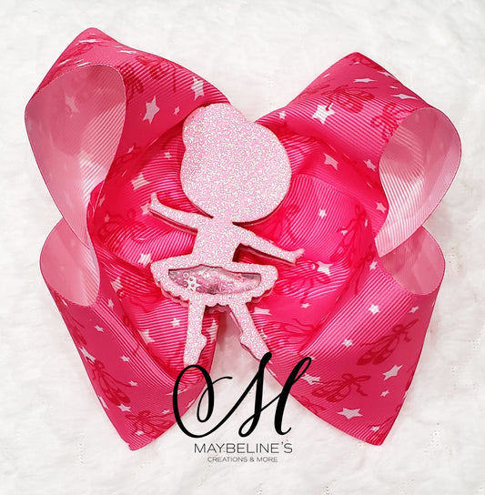 Pink ballerina hairbow