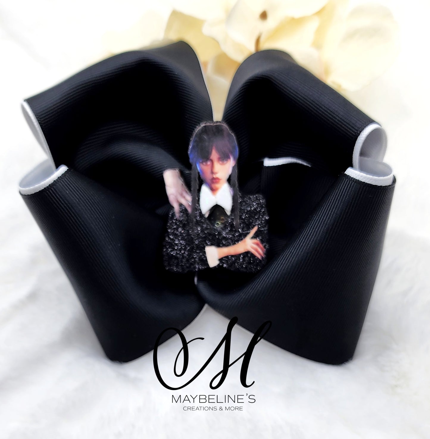 Black and white Wednesday hairbow