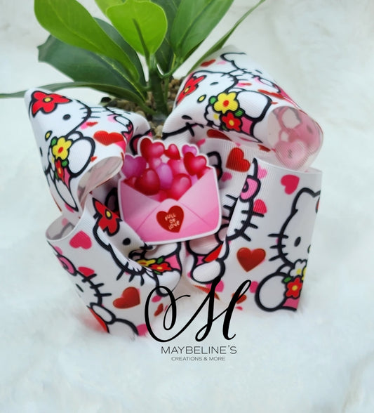 Pink kitty hairbow
